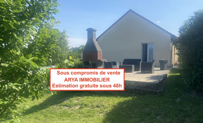 Belle maison de plain-pied au calme avec trois chambres, terrasse avec vue dégagée, jardin, sous-sol complet, Dijon, ARYA Immobilier